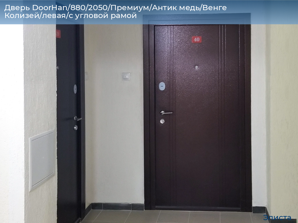 Дверь DoorHan/880/2050/Премиум/Антик медь/Венге Колизей/левая/с угловой рамой, elista.doorhan.ru