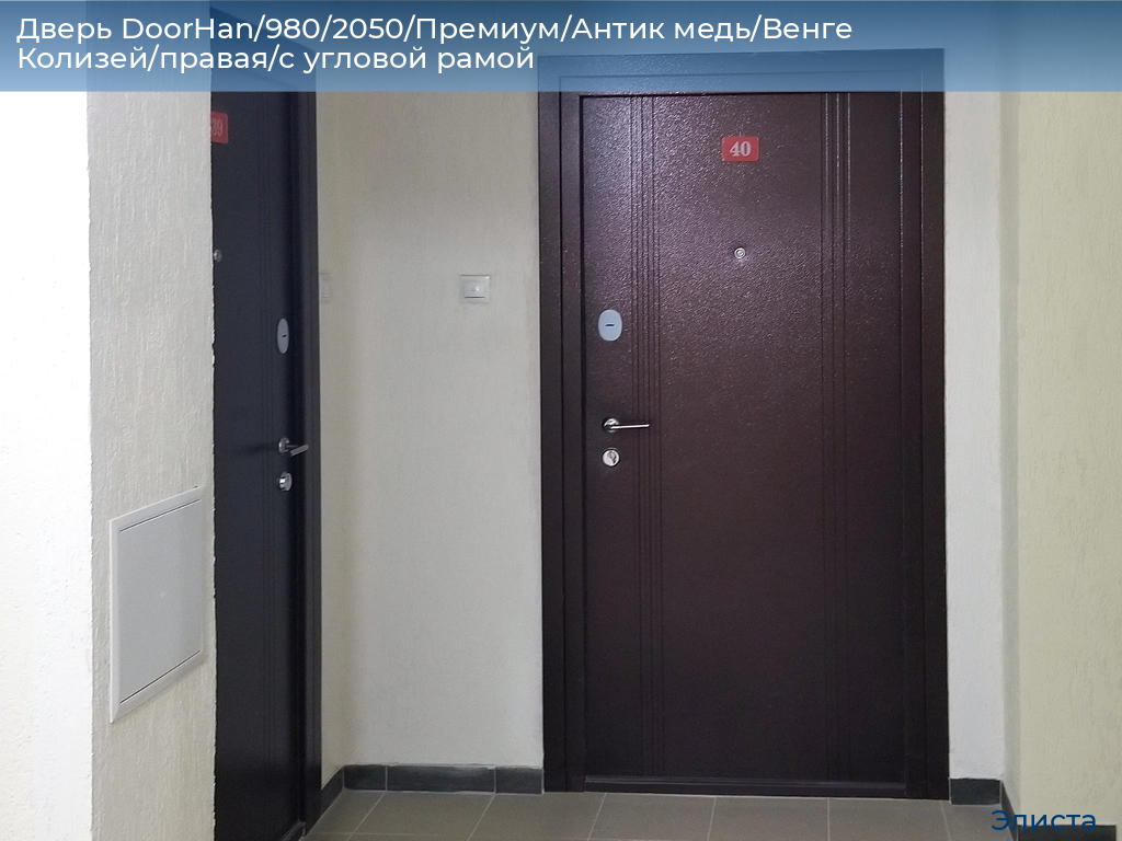 Дверь DoorHan/980/2050/Премиум/Антик медь/Венге Колизей/правая/с угловой рамой, elista.doorhan.ru