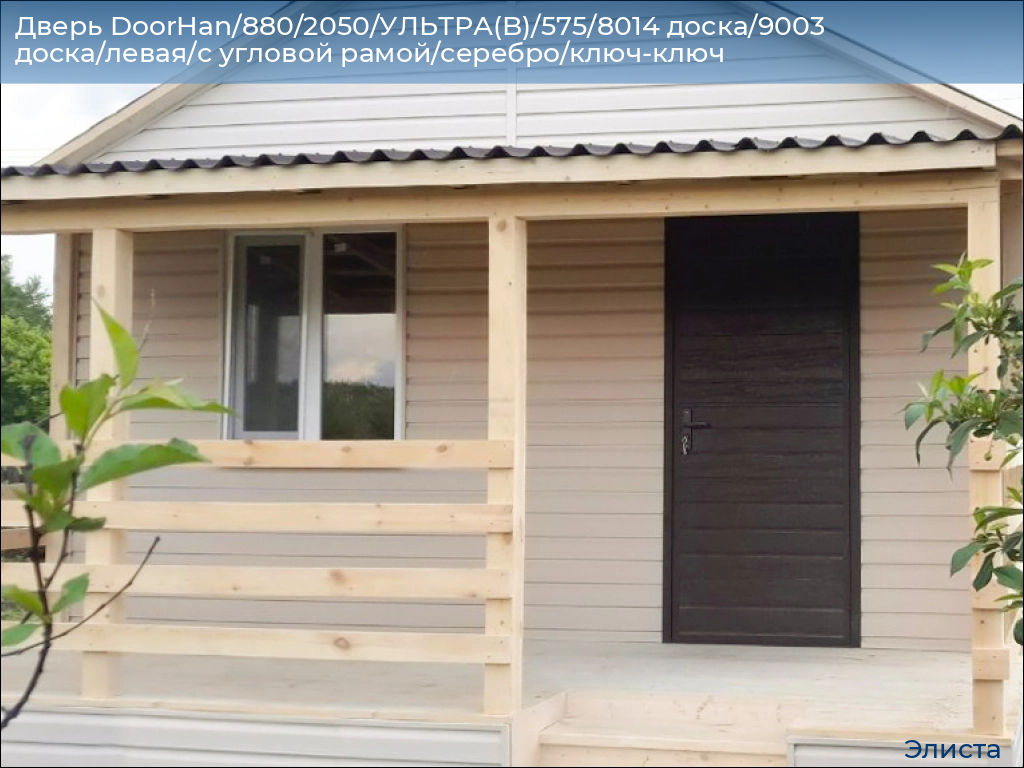 Дверь DoorHan/880/2050/УЛЬТРА(B)/575/8014 доска/9003 доска/левая/с угловой рамой/серебро/ключ-ключ, elista.doorhan.ru