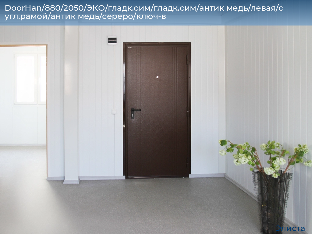DoorHan/880/2050/ЭКО/гладк.сим/гладк.сим/антик медь/левая/с угл.рамой/антик медь/сереро/ключ-в, elista.doorhan.ru